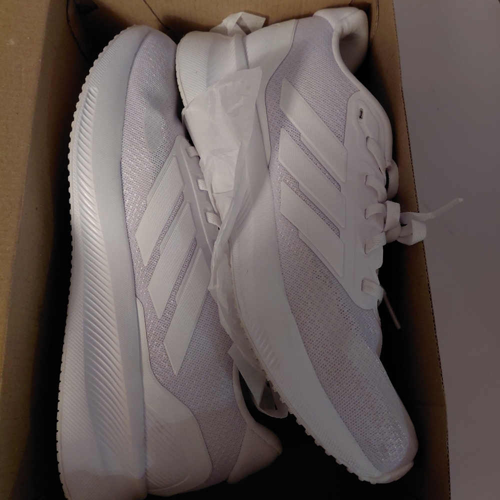 Adidas RunFalcon 5 Women Size 9 Triple White Sneakers EC Excellent Athletic Sho - Picture 8 of 9